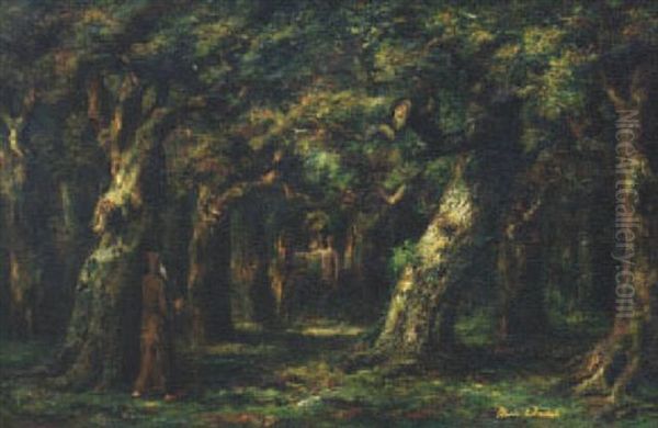 Centaur And Monk In A Forest - view 1