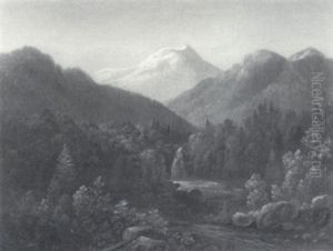 The Waterfall, Autumn by Charles E. Beckett