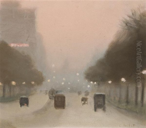 Evening, St. Kilda Road by Clarice Marjoribanks Beckett