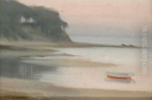 Untitled (moored Boat Bayside) by Clarice Marjoribanks Beckett