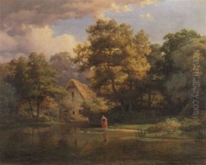 Teich Mit Wassermuhle by Johann (Hans) Beckmann