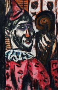 Clown, Rosaviolett by Max Beckmann