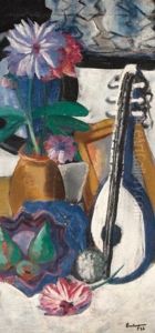 Stillleben Mit Violetten Dahlien (still-life With Purple Dahlias) by Max Beckmann