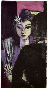 Anni (madchen Mit Facher) by Max Beckmann