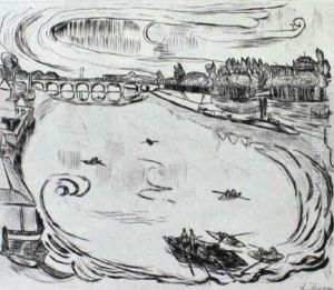 Mainlandschaft, Pl. 6 by Max Beckmann