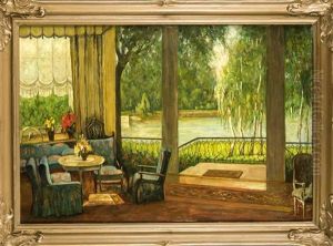 Berliner Interieur Aus Den 1920er Jahren Mit Ausblick Auf Eine Parkanlage