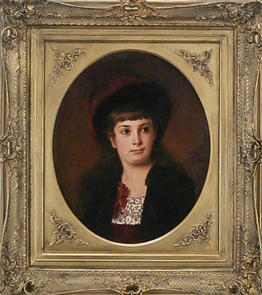 Portrait Of Young Girl With Feathered Hat - view 1