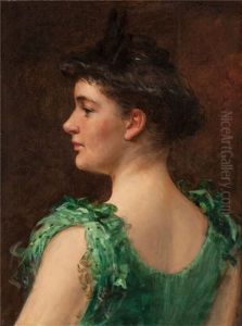 The Green Dress by James Carroll Beckwith