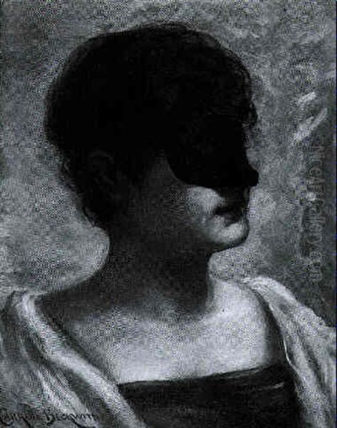 Portrait Of A Woman Wearing A Mask - view 1