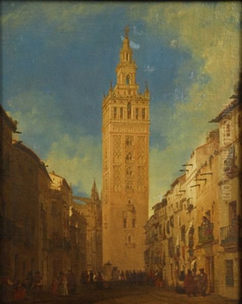 Calle De Sevilla Con La Giralda Al Fondo - view 1