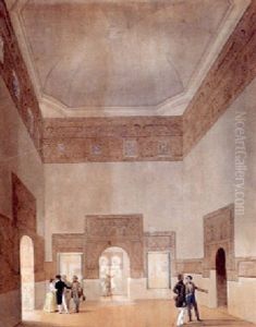 Palastinterieur Mit Eleganter Figurenstaffage