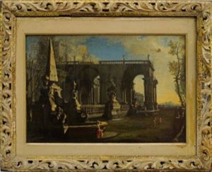 Roman Ruins And Figures by Paolo Giovanni Bedini