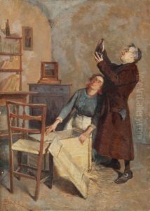 Der Antiquar Beim Auspacken Von Glasobjekten by Paolo Giovanni Bedini