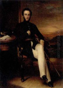 Portrait Of Colonel Holland Of Kingsgate Castle, Kent, In Regimental Uniform by George Duncan Beechey