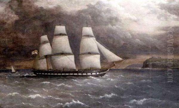 The Steam Frigate H.m.s. "constance" Off Rame Head Heading Into Plymouth - view 1