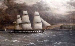 The Steam Frigate H.m.s. "constance" Off Rame Head Heading Into Plymouth