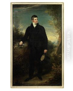 Portrait Of A Gentleman, Full-length, Standing Before A Landscape