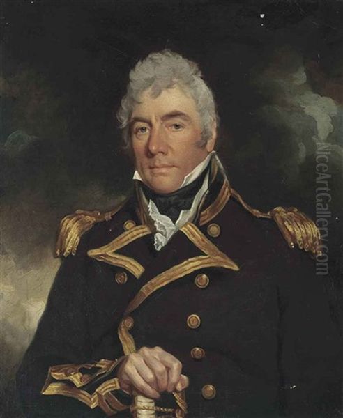 Portrait Of A Gentleman Thought To Be Admiral Robert Roddam (1719-1808), Half-length, In Naval Uniform - view 1