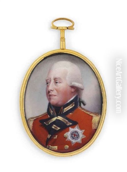 King George Iii (1738-1820), In Red Coat With Black Collar And Facings, Gold Frogging, Buttons And Epaulettes, Black Stock - view 1