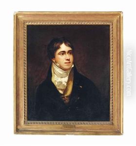 Portrait Of Sir Edward Gambier (1794-1879), Half-length, In A Black Coat, Buff Waistcoat And White Stock