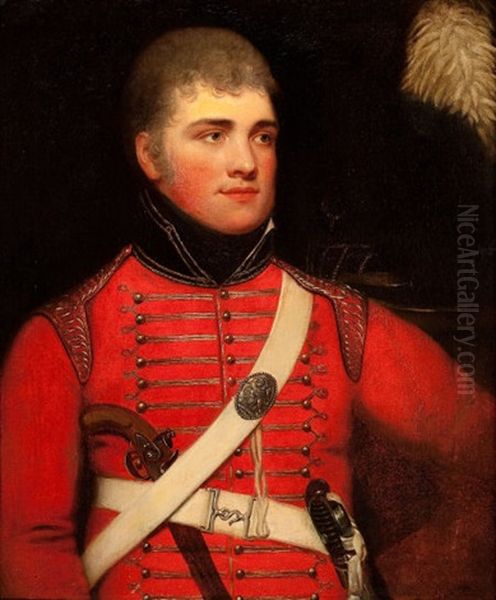 Portrait Of A British Military Officer In Red Uniform - view 1
