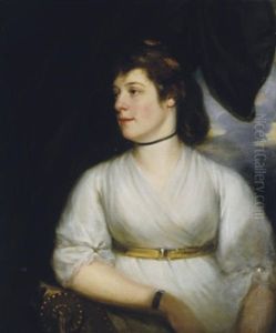 Portrait Of A Lady In A White Dress by Sir William Beechey