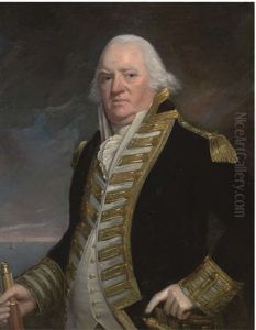 Portrait Of Admiral John Schank In Naval Dress, A Telescope In His Right Hand by Sir William Beechey