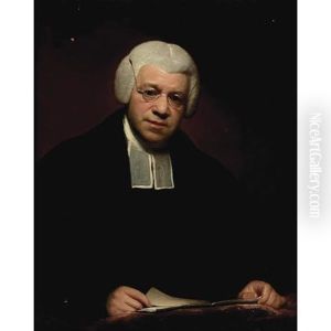 A Portrait Of A Cleric Holding A Book (reverend John Prince?) by Sir William Beechey