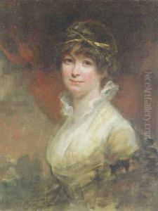 Portrait Of A Lady In A Yellow Dress And Black Shawl