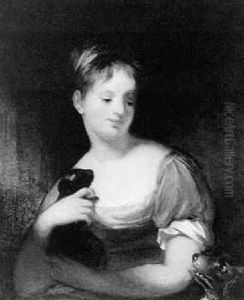 Portrait Of A Young Girl With Her Pups