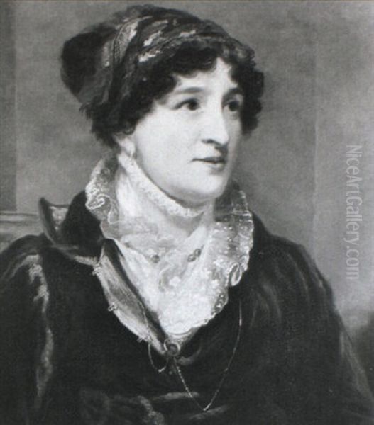 Portrait Of A Lady, Said To Be Madame De Stael,             Bust-length, Wearing A Dark Red Velvet Dress... - view 1