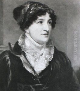 Portrait Of A Lady, Said To Be Madame De Stael, Bust-length, Wearing A Dark Red Velvet Dress... by Sir William Beechey