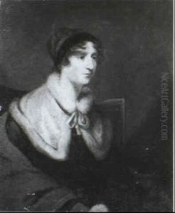 Portrait Of A Lady, Believed To Be Lady Halkett Nee Tod,    Seated Three-quarter Length, Wearing A White Fur Shawl...