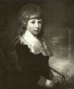 Portrait Of A Young Boy In Blue, A Landscape Beyond by Sir William Beechey