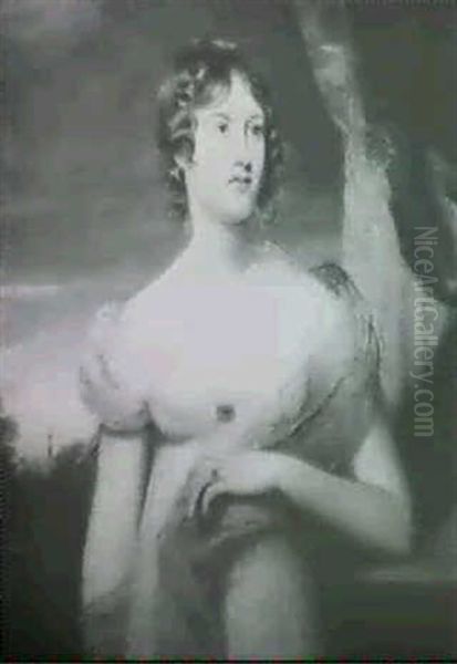 Portrait Of Mrs. Stephen Cowell, Standing Three-quarter Length, Wearing A White Dress........ - view 1