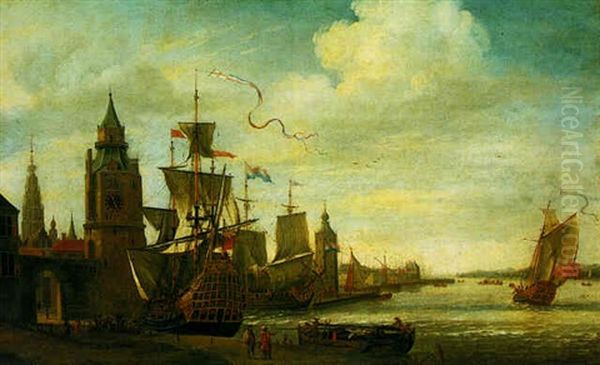 A Capriccio View Of The Port Of Antwerp - view 1