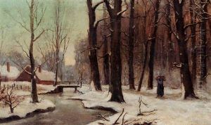 Winter Landscape by Bernardus Antonie Van Beek
