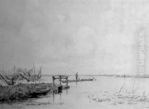 Een Veenpas Bij Loenen Aan De Vecht by Bernardus Antonie Van Beek