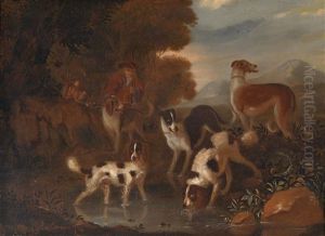 Zwei Landschaften Mit Jagdhunden (pair) Zwei Landschaften Mit Jagdhunden (pair)