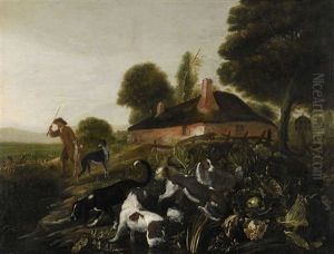 Landskap Med Gard Och Hundar by Adriaen Cornelisz Beeldemaker