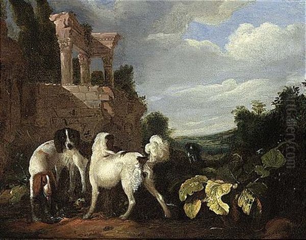 Hounds Near Ruins - view 1