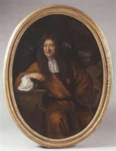 Portrait De Gentilhomme Accoude A Un Entablement Sculpte, Dit Monsieur De Meslin by Adriaen Cornelisz Beeldemaker