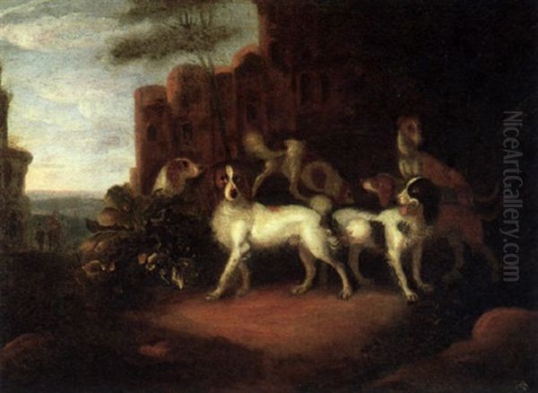 Jagdhunde In Einem Schlospark - view 1