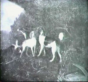 Dogs In A Wooded Landscape Dogs In A Wooded Landscape