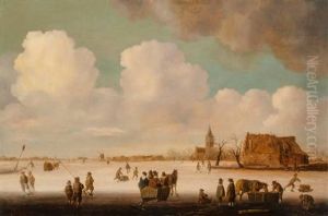 Quatre Chiens De Chasse by Cornelis Beelt