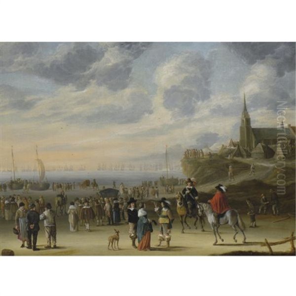 A View Of The Beach Of Scheveningen, Possibly The Intended Departure Of King Charles Ii For England - view 1