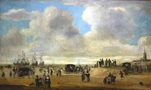 Der Strand Bei Scheveningen Wohl Mit Der Einschiffung Von Konig Karl Ii