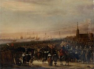 The Embarkation Of King Charles Ii At Scheveningen by Cornelis Beelt