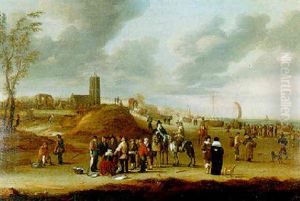 La Plage De Schveningen by Cornelis Beelt