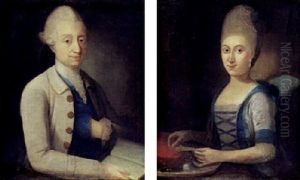 Portraet Af En Herre I Lys Jakke Og Bla Vest Portraet Af En Herre I Lys Jakke Og Bla Vest
